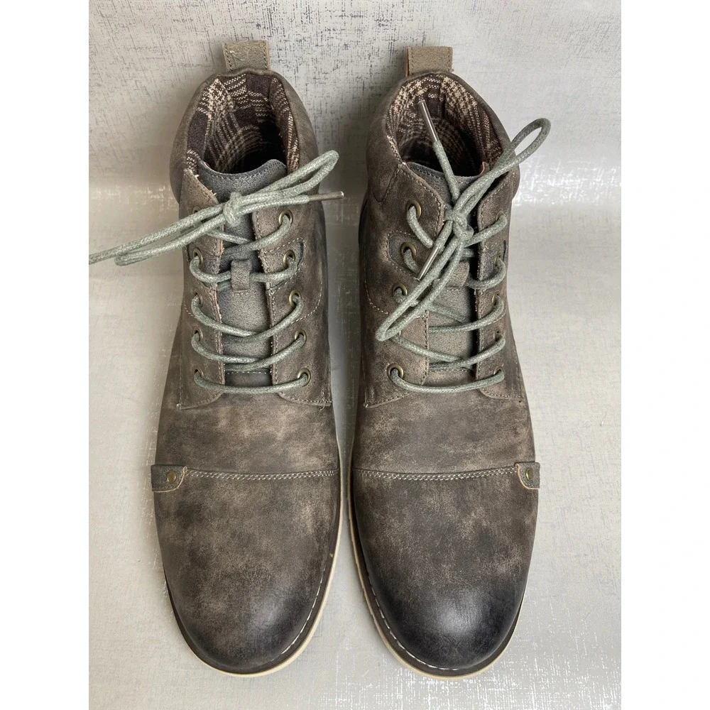 Ferro Aldo Colin Mens Brown Distressed Lace Up Cap Toe Ankle Boots Size 10